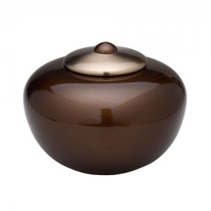 Round Simplicity Cremation Ashes Urn (Brown)